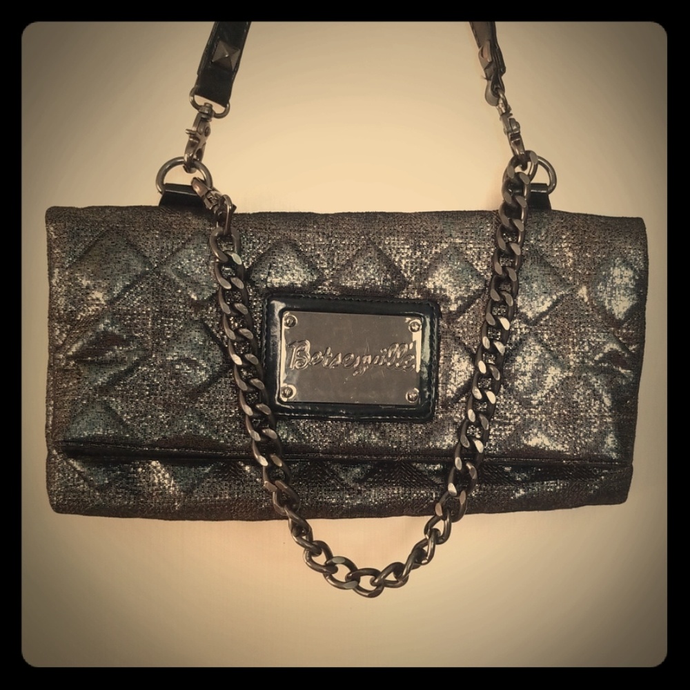 Betseyville Shiny Gunmetal Handbag